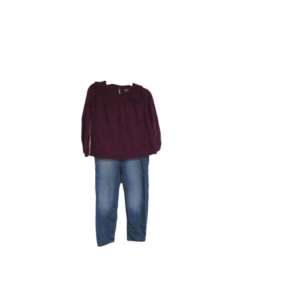 Oshkosh B'gosh Purple long sleeve shirt and blue jean jegging